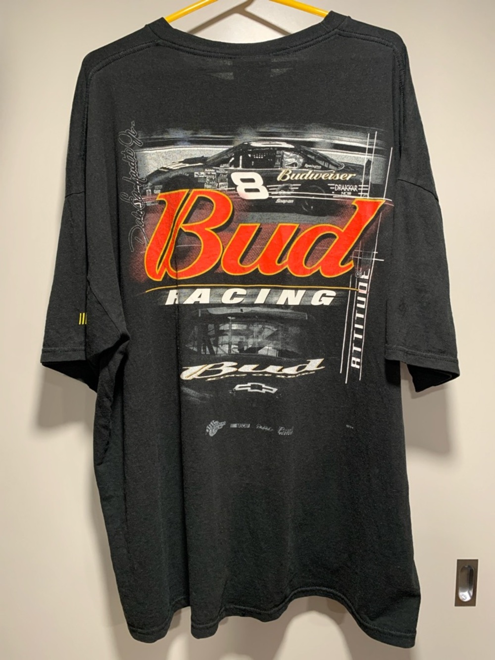 Vintage Budweiser Black Short Sleeve Logo Tee with Orange Script 2XL Summer styl